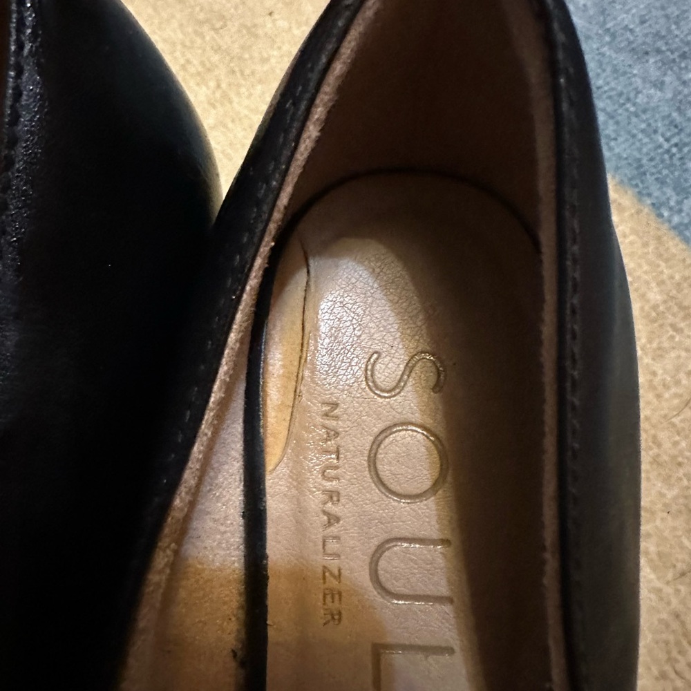 SOUL Naturalizer Black Mary Jane Wedge Heels - Picture 5 of 5